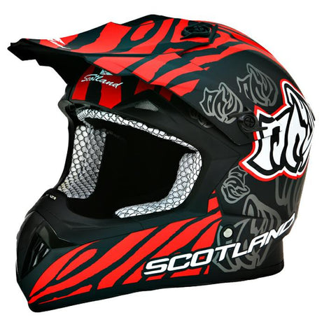 CASCO MODELLO CROSS NERO ROSSO