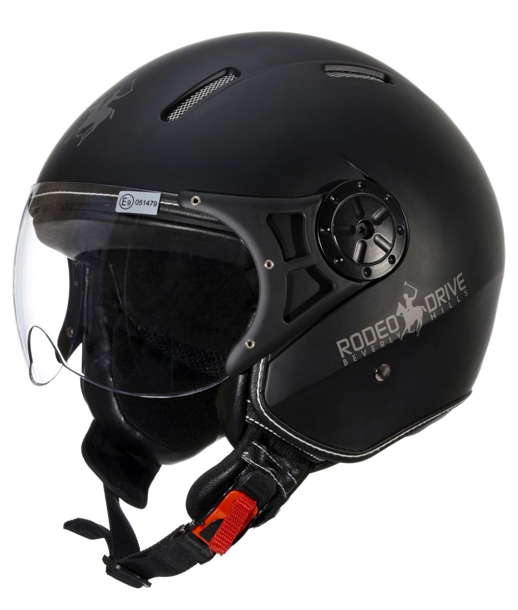 CASCO JET CON VISIERA NERO OPACO