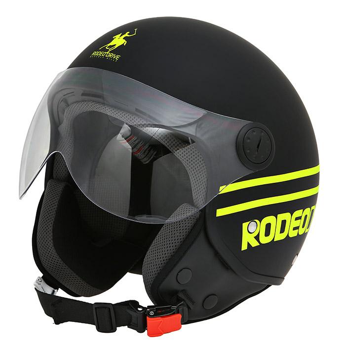 CASCO D/JET VISIERA NERO GIALLO OPACO