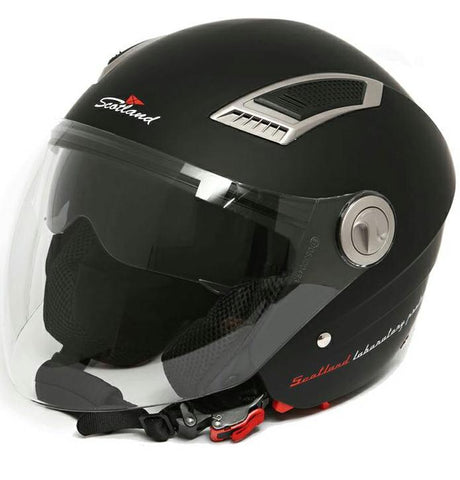 CASCO JET CON VISIERA NERO OPACO