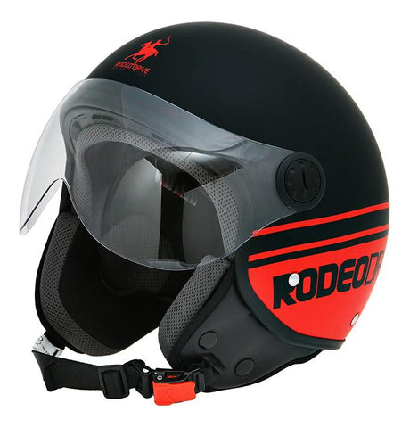 CASCO D/JET VISIERA NERO ARANCIO OPACO