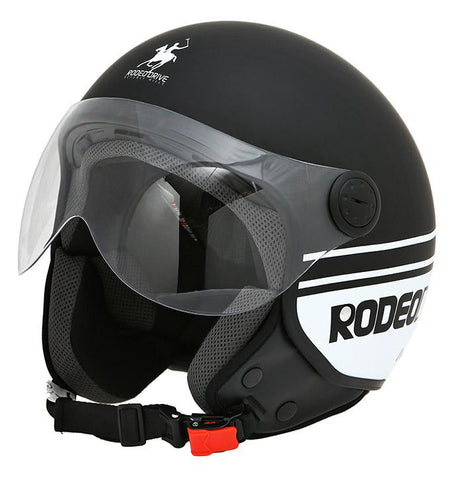 CASCO D/JET VISIERA NERO BIANCO OPACO