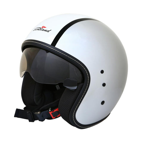 CASCO JET CON OCCHIALE GRIGIO BIANCO