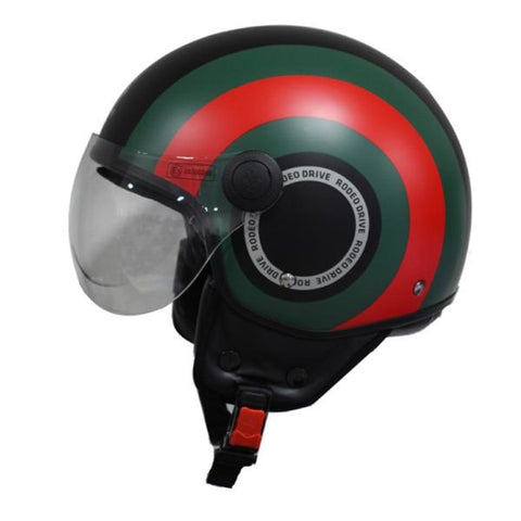 CASCO DEMIJET LUX NERO ROSSO VERDE OPACO