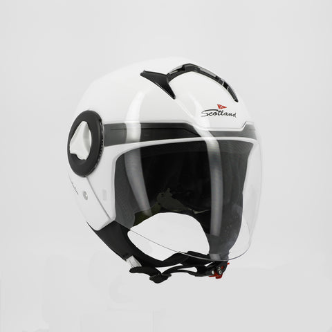 Casco Demi Jet Scotland 120032 Elite Bianco Lucido