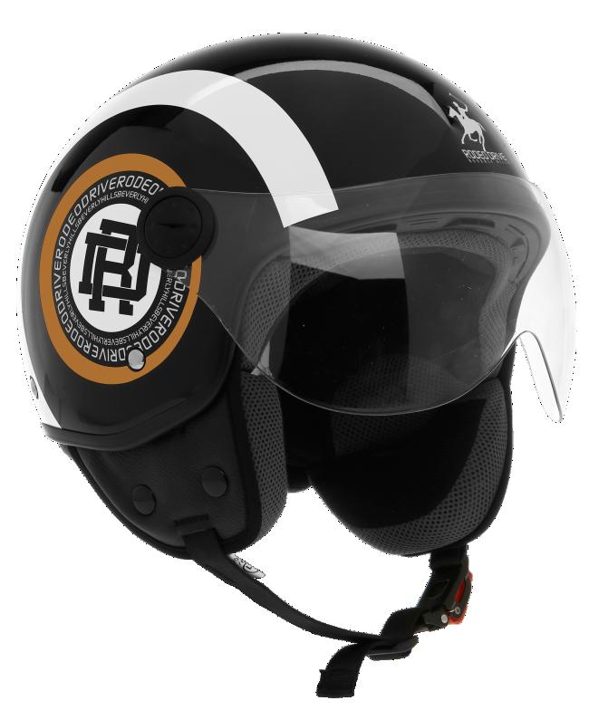 CASCO DEMIJET NERO BIANCO LUCIDO