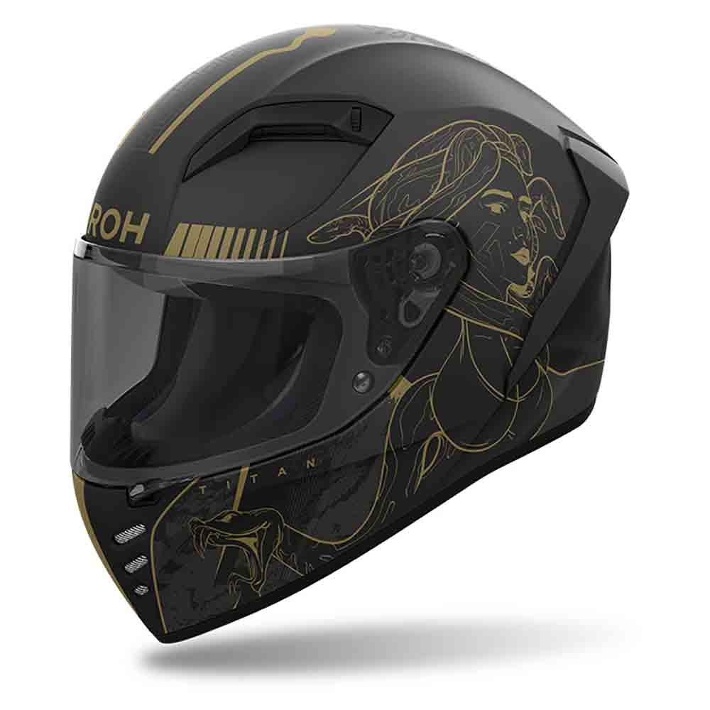 CASCO AIROH CONNOR TITAN NERO/ ORO OPACO