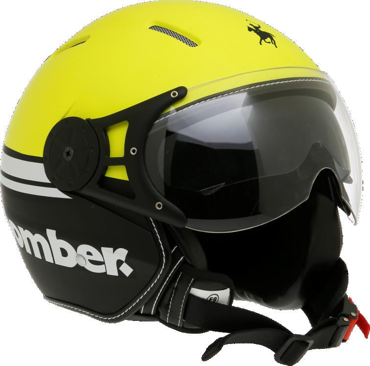 CASCO JET SUN VISOR GIALLO FLUO/ NERO OPACO