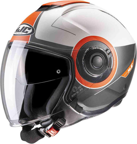 CASCHI JET MC7SF BIANCO GRIGIO ARANCIO NERO BIANCO NERO