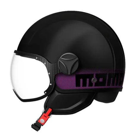 CASCO MOMO DESIGN CLASSIC 06 STRIPES NERO/FUXIA