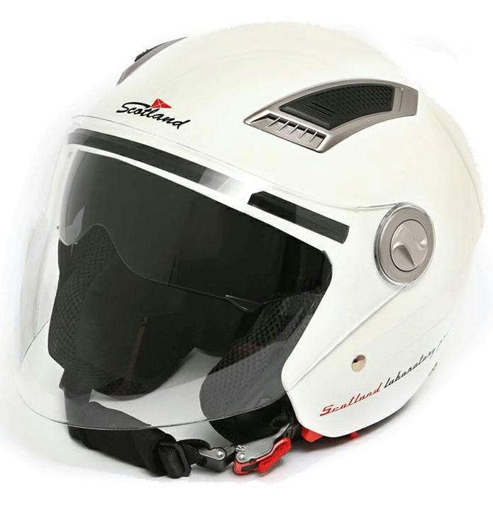 CASCO JET CON VISIERA BIANCO LUCIDO