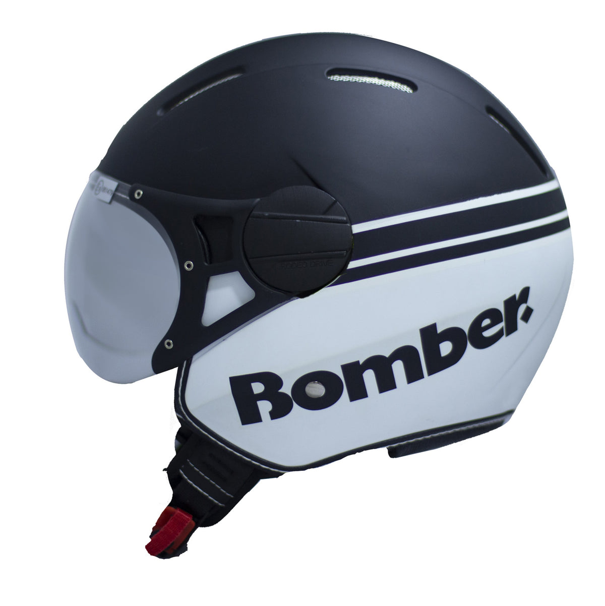 CASCO JET RODEO RD115LUXUS NERO OPACO BIANCO BOMBER