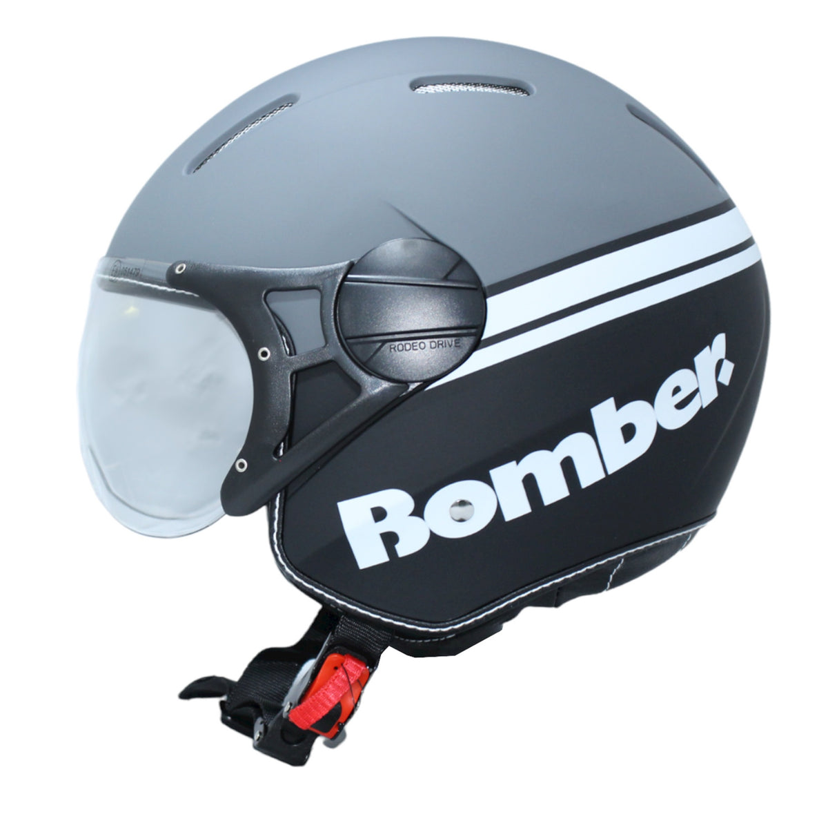 CASCO JET RODEO RD115LUXUS TITANIO OPACO NERO BOMBER